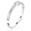 Pulseira Matrix com corte baguete, nó, branca, banhada a ródio Pulseira Matrix com corte baguete, nó, branca, banhada a ródio