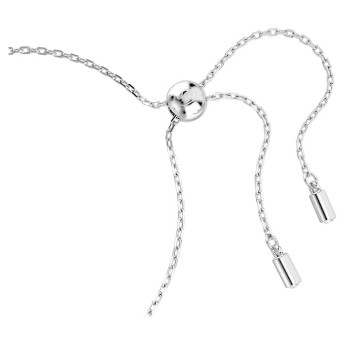 Pulseira Matrix com corte baguete, nó, branca, banhada a ródio Pulseira Matrix com corte baguete, nó, branca, banhada a ródio