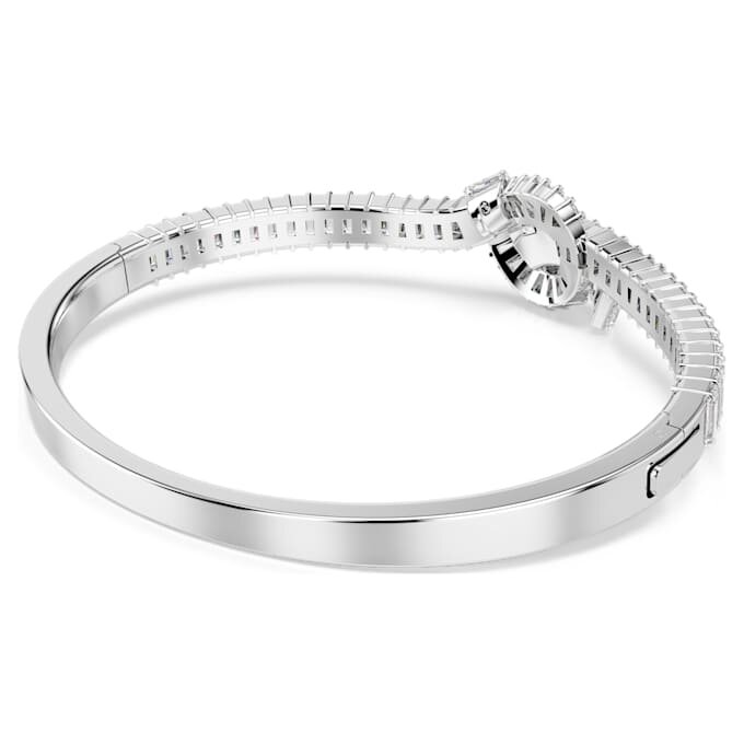 Pulseira Matrix com corte baguete, nó, branca, banhada a ródio Pulseira Matrix com corte baguete, nó, branca, banhada a ródio