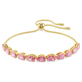 Pulseira Matrix com corte em pêra, rosa, banhada a ouro Pulseira Matrix com corte em pêra, rosa, banhada a ouro