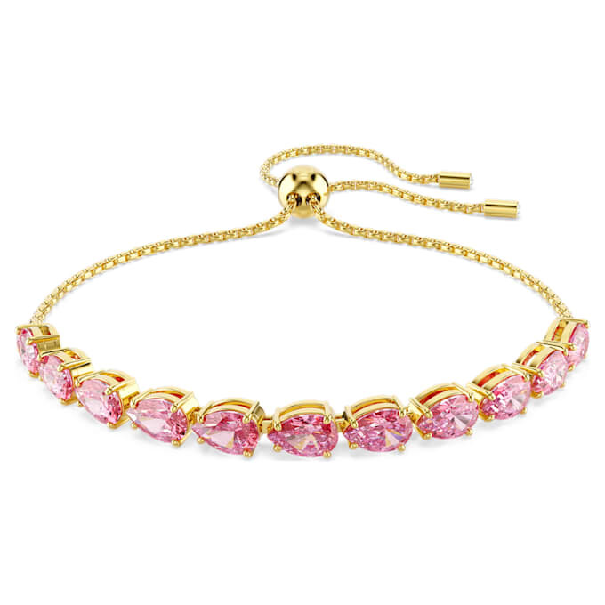 Pulseira Matrix com corte em pêra, rosa, banhada a ouro Pulseira Matrix com corte em pêra, rosa, banhada a ouro