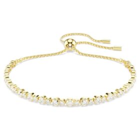 Pulseira Matrix com corte redondo, branca, banhada a dourado Pulseira Matrix com corte redondo, branca, banhada a dourado