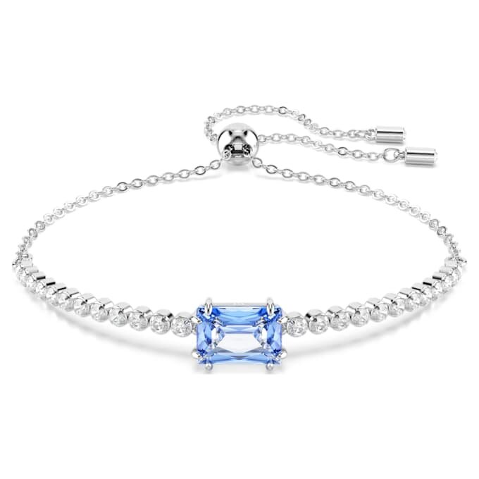 Pulseira Matrix com cortes mistos, azul, banhada a ródio Pulseira Matrix com cortes mistos, azul, banhada a ródio