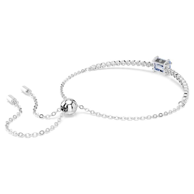 Pulseira Matrix com cortes mistos, azul, banhada a ródio Pulseira Matrix com cortes mistos, azul, banhada a ródio