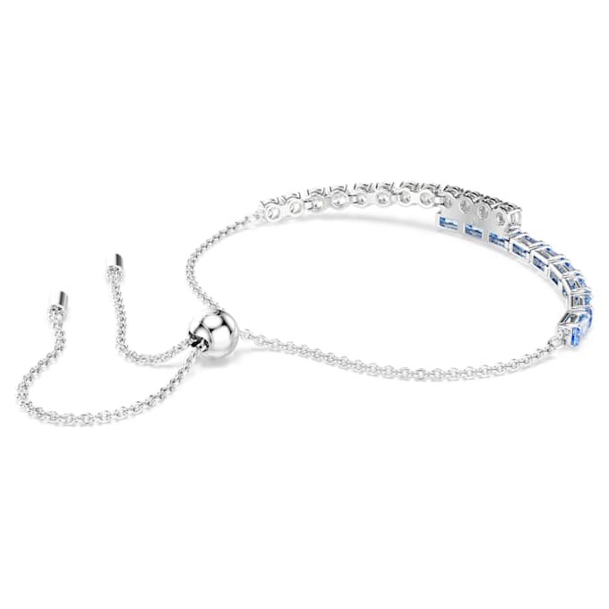 Pulseira Matrix com cortes mistos, azul, banhada a ródio Pulseira Matrix com cortes mistos, azul, banhada a ródio