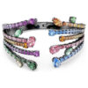 Pulseira Matrix com cortes mistos, bouquet, multicolorida, banhada a ruténio Pulseira Matrix com cortes mistos, bouquet, multicolorida, banhada a ruténio