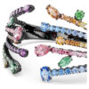 Pulseira Matrix com cortes mistos, bouquet, multicolorida, banhada a ruténio Pulseira Matrix com cortes mistos, bouquet, multicolorida, banhada a ruténio