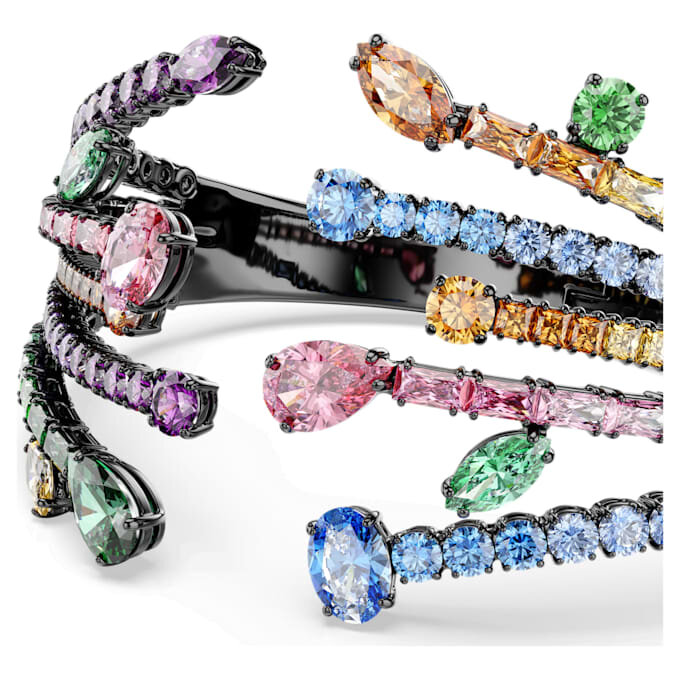 Pulseira Matrix com cortes mistos, bouquet, multicolorida, banhada a ruténio Pulseira Matrix com cortes mistos, bouquet, multicolorida, banhada a ruténio