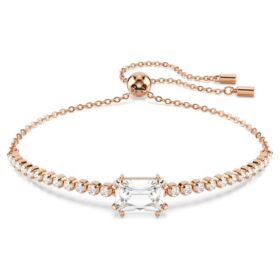 Pulseira Matrix com cortes mistos, branca, banhada a ouro rosa Pulseira Matrix com cortes mistos, branca, banhada a ouro rosa