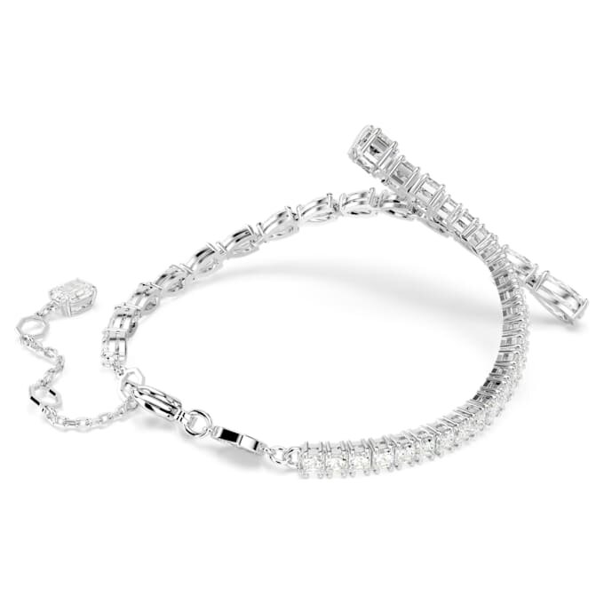 Pulseira Matrix com cortes mistos, branca, banhada a ródio Pulseira Matrix com cortes mistos, branca, banhada a ródio