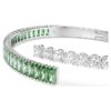 Pulseira Matrix com cortes mistos, verde, banhada a ródio Pulseira Matrix com cortes mistos, verde, banhada a ródio