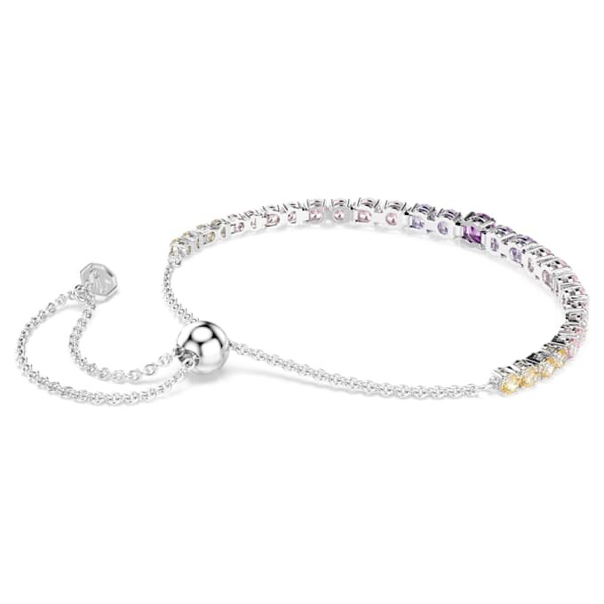 Pulseira Matrix com gradiente de cortes redondos, multicolorida, banhada a ródio Pulseira Matrix com gradiente de cortes redondos, multicolorida, banhada a ródio