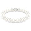 Pulseira Matrix com pérolas de cristal, branca, banhada a ródio Pulseira Matrix com pérolas de cristal, branca, banhada a ródio