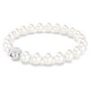 Pulseira Matrix com pérolas de cristal, branca, banhada a ródio Pulseira Matrix com pérolas de cristal, branca, banhada a ródio