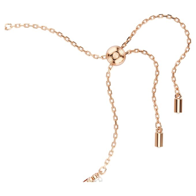 Pulseira Matrix com pérolas de cristal, cortes redondos, branca, banhada a ouro rosa Pulseira Matrix com pérolas de cristal, cortes redondos, branca, banhada a ouro rosa