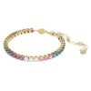 Pulseira Matrix Tennis com corte redondo, multicolorida, banhada a dourado Pulseira Matrix Tennis com corte redondo, multicolorida, banhada a dourado