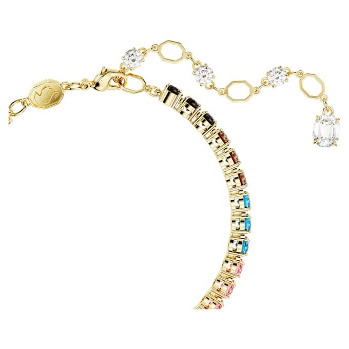 Pulseira Matrix Tennis com corte redondo, multicolorida, banhada a dourado Pulseira Matrix Tennis com corte redondo, multicolorida, banhada a dourado