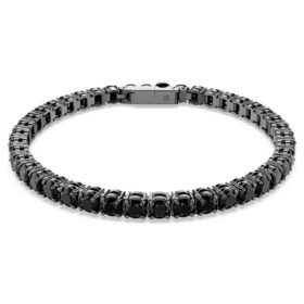 Pulseira Matrix Tennis com corte redondo, preta, banhada a ruténio Pulseira Matrix Tennis com corte redondo, preta, banhada a ruténio