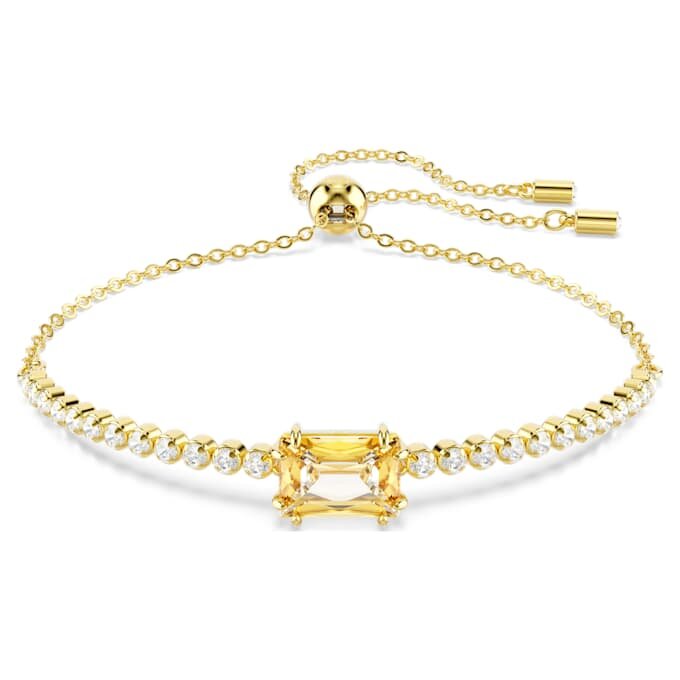 Pulseira Matrix Tennis com cortes mistos, caramelo, banhada a dourado Pulseira Matrix Tennis com cortes mistos, caramelo, banhada a dourado