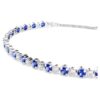Pulseira Matrix Tennis com cortes redondos misturados, azul, banhada a ródio Pulseira Matrix Tennis com cortes redondos misturados, azul, banhada a ródio