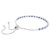 Pulseira Matrix Tennis com cortes redondos misturados, azul, banhada a ródio Pulseira Matrix Tennis com cortes redondos misturados, azul, banhada a ródio