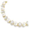 Pulseira Matrix Tennis com pérolas de cristal, corte redondo, branca, banhada a ouro Pulseira Matrix Tennis com pérolas de cristal, corte redondo, branca, banhada a ouro