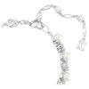 Pulseira Matrix Tennis com pérolas de cristal, corte redondo, branca, banhada a ródio Pulseira Matrix Tennis com pérolas de cristal, corte redondo, branca, banhada a ródio