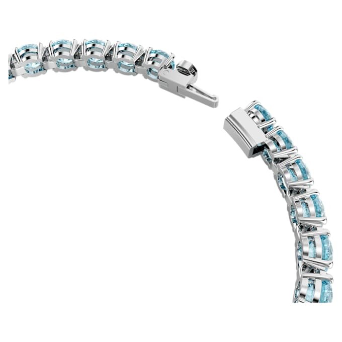 Pulseira Matrix Tennis, corte redondo, azul, banhada a ródio Pulseira Matrix Tennis, corte redondo, azul, banhada a ródio