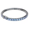 Pulseira Matrix Tennis, corte redondo, azul, banhada a ruténio Pulseira Matrix Tennis, corte redondo, azul, banhada a ruténio