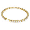 Pulseira Matrix Tennis, corte redondo, branca, banhada a ouro Pulseira Matrix Tennis, corte redondo, branca, banhada a ouro