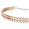 Pulseira Matrix Tennis, corte redondo, branca, banhada a ouro rosa Pulseira Matrix Tennis, corte redondo, branca, banhada a ouro rosa