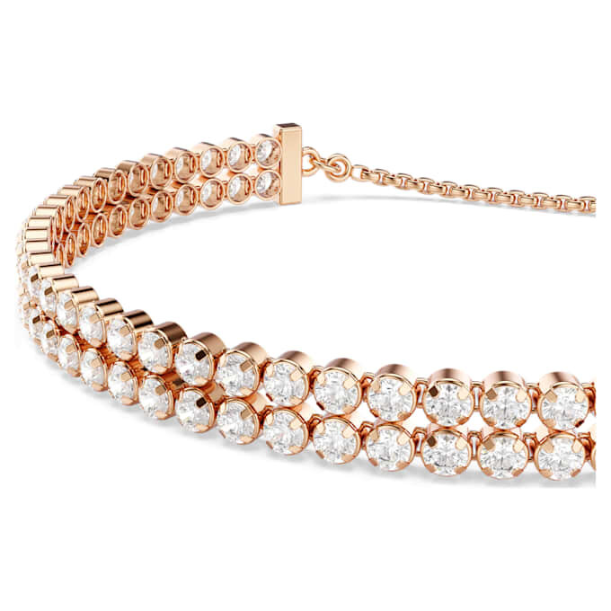 Pulseira Matrix Tennis, corte redondo, branca, banhada a ouro rosa Pulseira Matrix Tennis, corte redondo, branca, banhada a ouro rosa