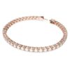 Pulseira Matrix Tennis, corte redondo, branca, banhada a ouro rosa Pulseira Matrix Tennis, corte redondo, branca, banhada a ouro rosa