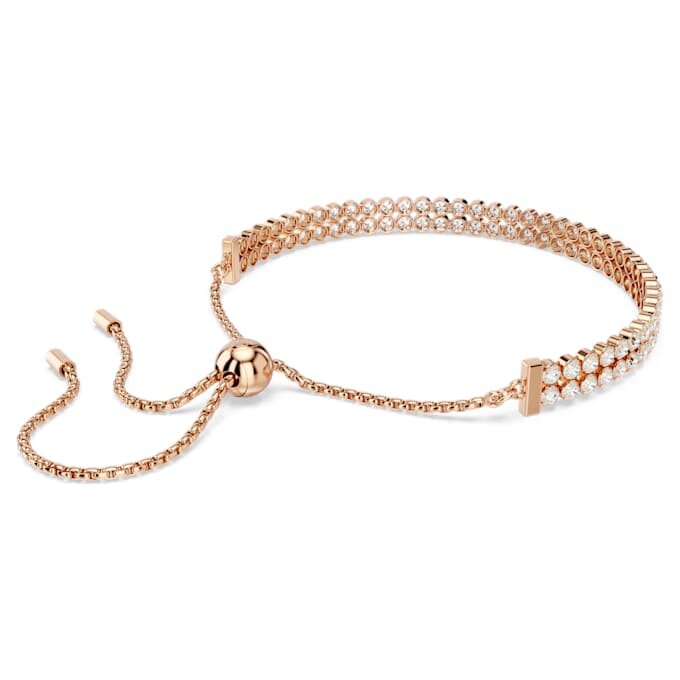 Pulseira Matrix Tennis, corte redondo, branca, banhada a ouro rosa Pulseira Matrix Tennis, corte redondo, branca, banhada a ouro rosa