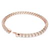 Pulseira Matrix Tennis, corte redondo, branca, banhada a ouro rosa Pulseira Matrix Tennis, corte redondo, branca, banhada a ouro rosa