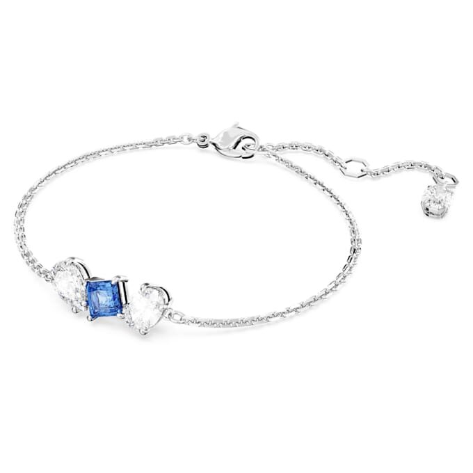 Pulseira Mesmera com cortes mistos, azul, banhada a ródio Pulseira Mesmera com cortes mistos, azul, banhada a ródio