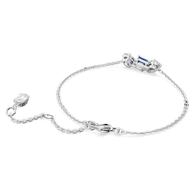 Pulseira Mesmera com cortes mistos, azul, banhada a ródio Pulseira Mesmera com cortes mistos, azul, banhada a ródio