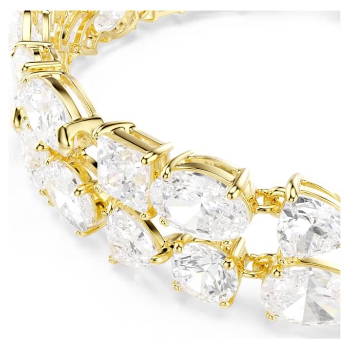 Pulseira Mesmera com cortes mistos, branca, banhada a dourado Pulseira Mesmera com cortes mistos, branca, banhada a dourado