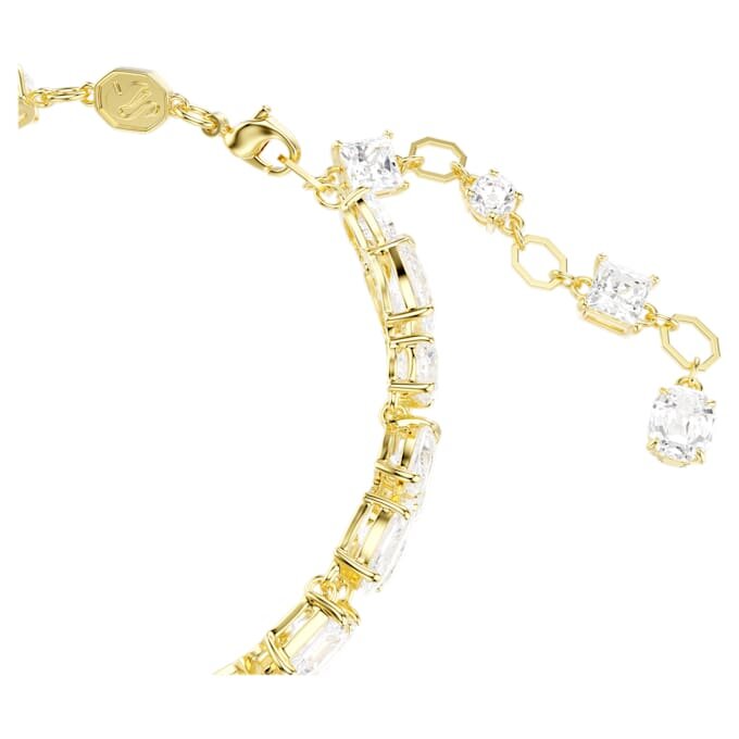 Pulseira Mesmera com cortes mistos, branca, banhada a dourado Pulseira Mesmera com cortes mistos, branca, banhada a dourado