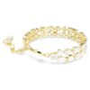 Pulseira Mesmera com cortes mistos, branca, banhada a dourado Pulseira Mesmera com cortes mistos, branca, banhada a dourado