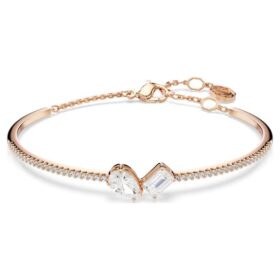Pulseira Mesmera com cortes mistos, branca, banhada a ouro rosa Pulseira Mesmera com cortes mistos, branca, banhada a ouro rosa