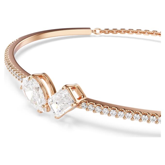 Pulseira Mesmera com cortes mistos, branca, banhada a ouro rosa Pulseira Mesmera com cortes mistos, branca, banhada a ouro rosa