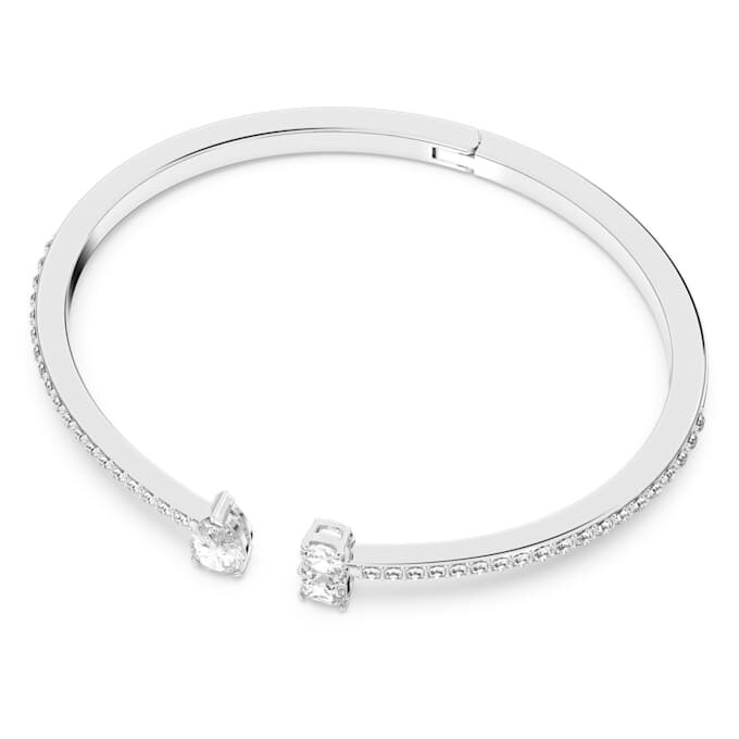 Pulseira Mesmera com cortes mistos, branca, banhada a ródio Pulseira Mesmera com cortes mistos, branca, banhada a ródio