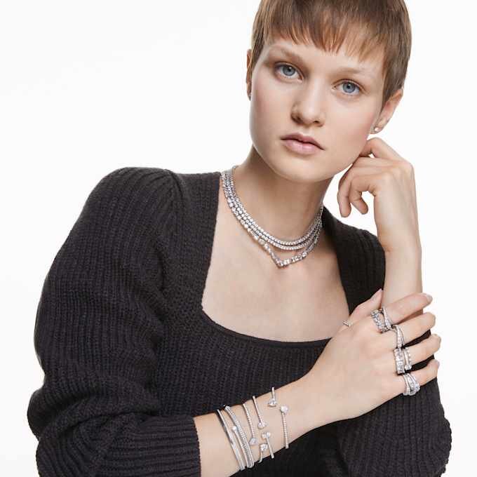 Pulseira Mesmera Heart, Branca, Banhada a Ródio Pulseira Mesmera Heart, Branca, Banhada a Ródio