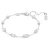 Pulseira Mesmera com cortes mistos, design disperso, branca, banhada a ródio Pulseira Mesmera com cortes mistos, design disperso, branca, banhada a ródio