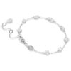 Pulseira Mesmera com cortes mistos, design disperso, branca, banhada a ródio Pulseira Mesmera com cortes mistos, design disperso, branca, banhada a ródio