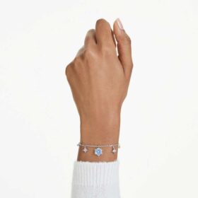Pulseira Mágica Floco de Neve, Azul, banhada a ródio Pulseira Mágica Floco de Neve, Azul, banhada a ródio