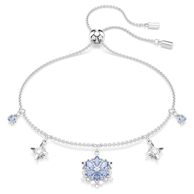 Pulseira Mágica Floco de Neve, Azul, banhada a ródio Pulseira Mágica Floco de Neve, Azul, banhada a ródio