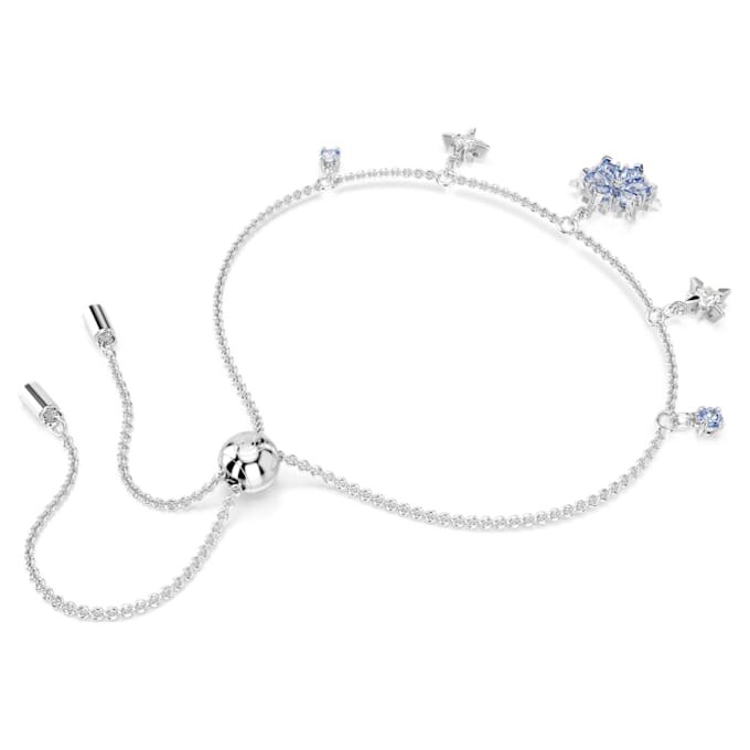 Pulseira Mágica Floco de Neve, Azul, banhada a ródio Pulseira Mágica Floco de Neve, Azul, banhada a ródio