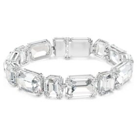 Pulseira Millenia com corte octogonal, branca, banhada a ródio Pulseira Millenia com corte octogonal, branca, banhada a ródio